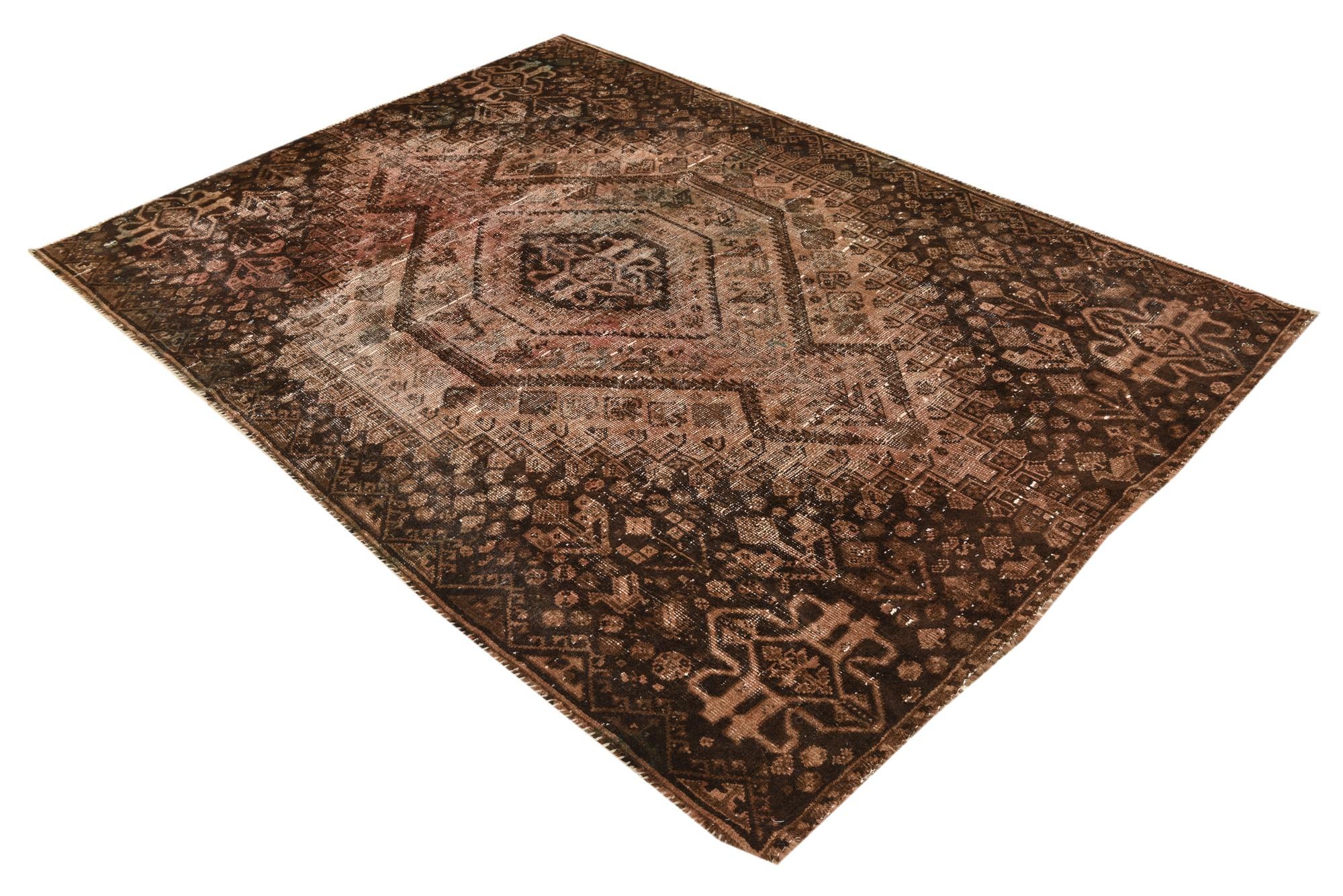 5' 10 x 8' 6 Hand Knotted Ultra Vintage Persian Wool Rug