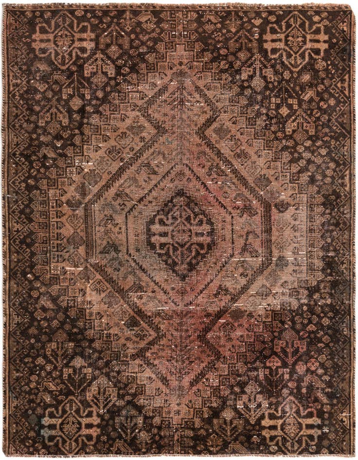 Detail image of 5' 10 x 8' 6 Hand Knotted Ultra Vintage Persian Wool Rug