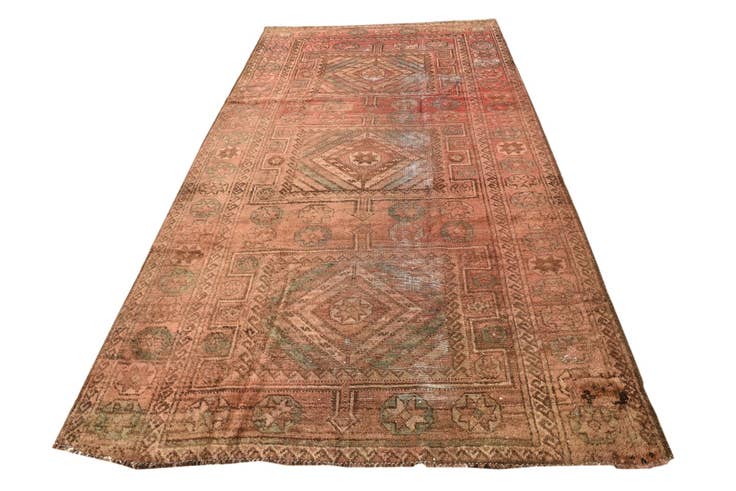 Detail image of 5' 2 x 9' 9 Hand Knotted Ultra Vintage Persian Wool Rug