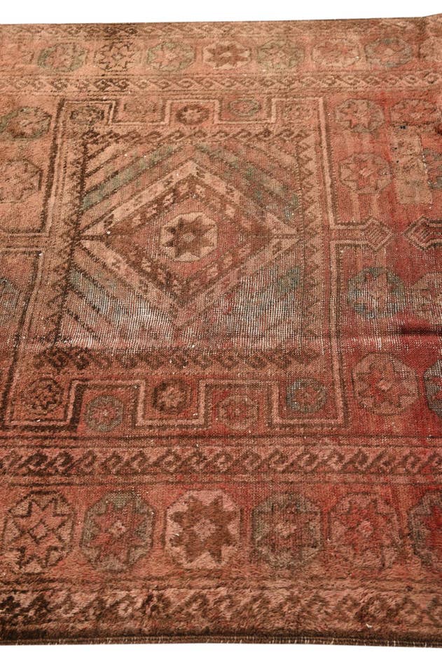 Detail image of 5' 2 x 9' 9 Hand Knotted Ultra Vintage Persian Wool Rug