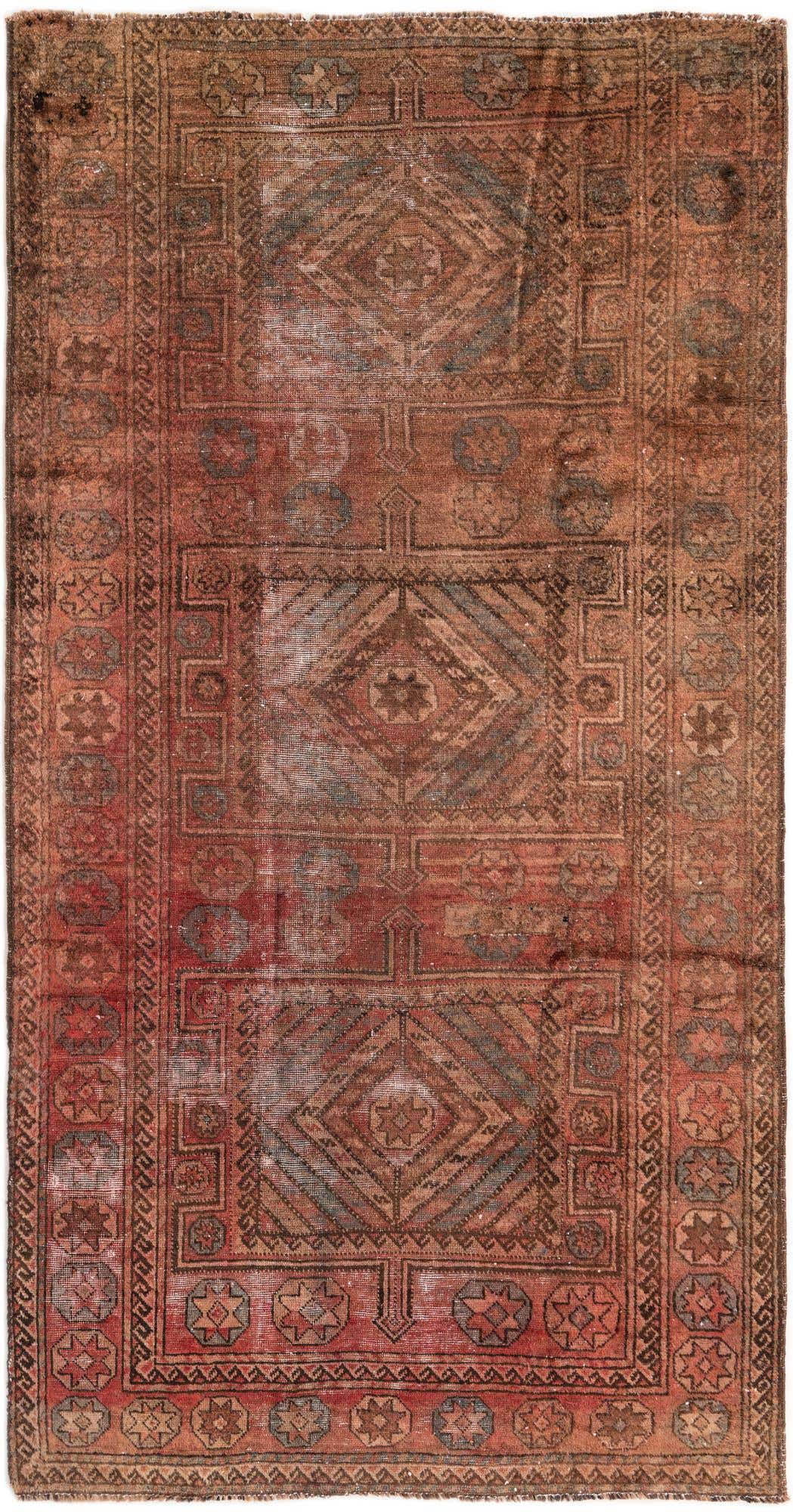 5' 2 x 9' 9 Hand Knotted Ultra Vintage Persian Wool Rug