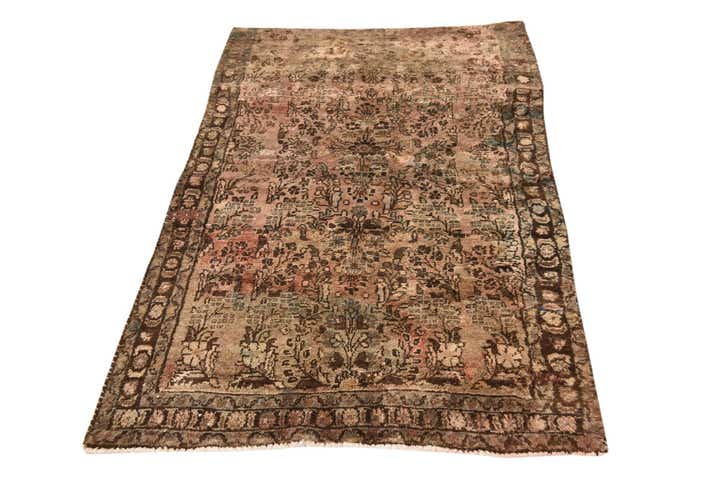 3' 7 x 6' Hand Knotted Ultra Vintage Persian Wool Rug