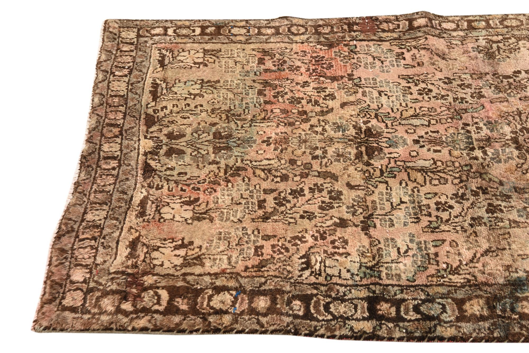3' 7 x 6' Hand Knotted Ultra Vintage Persian Wool Rug