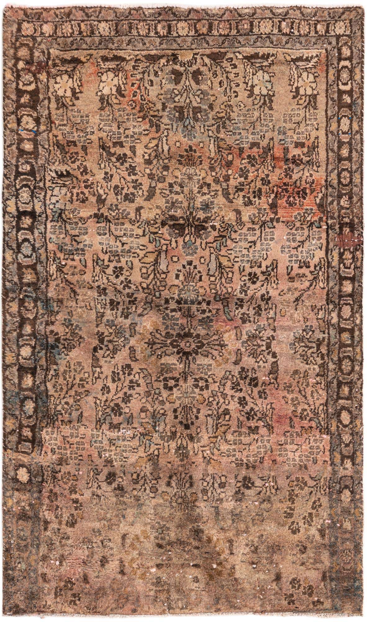 3' 7 x 6' Hand Knotted Ultra Vintage Persian Wool Rug
