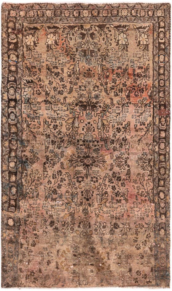 Detail image of 3' 7 x 6' Hand Knotted Ultra Vintage Persian Wool Rug