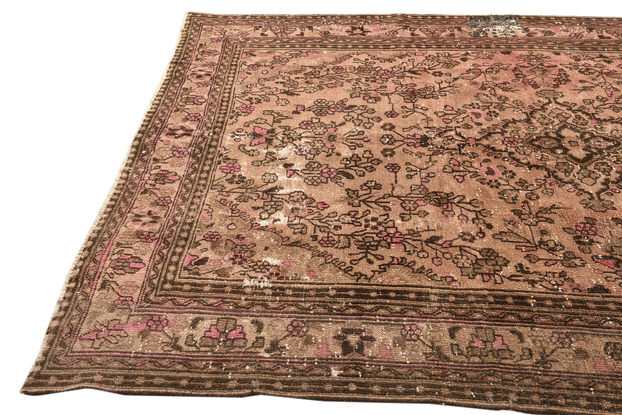205cm x 300cm Hand Knotted Ultra Vintage Persian Wool Rug