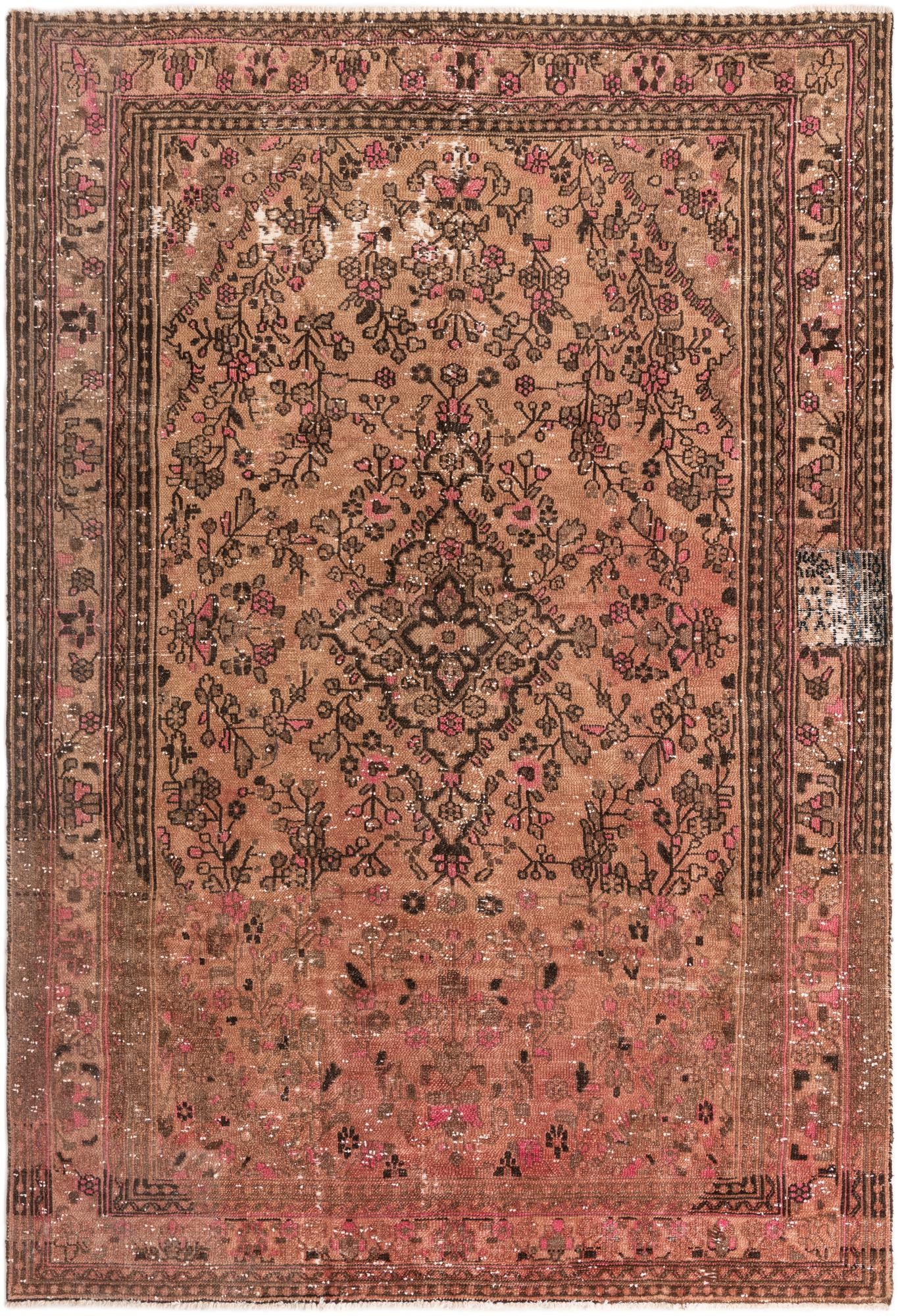 205cm x 300cm Hand Knotted Ultra Vintage Persian Wool Rug