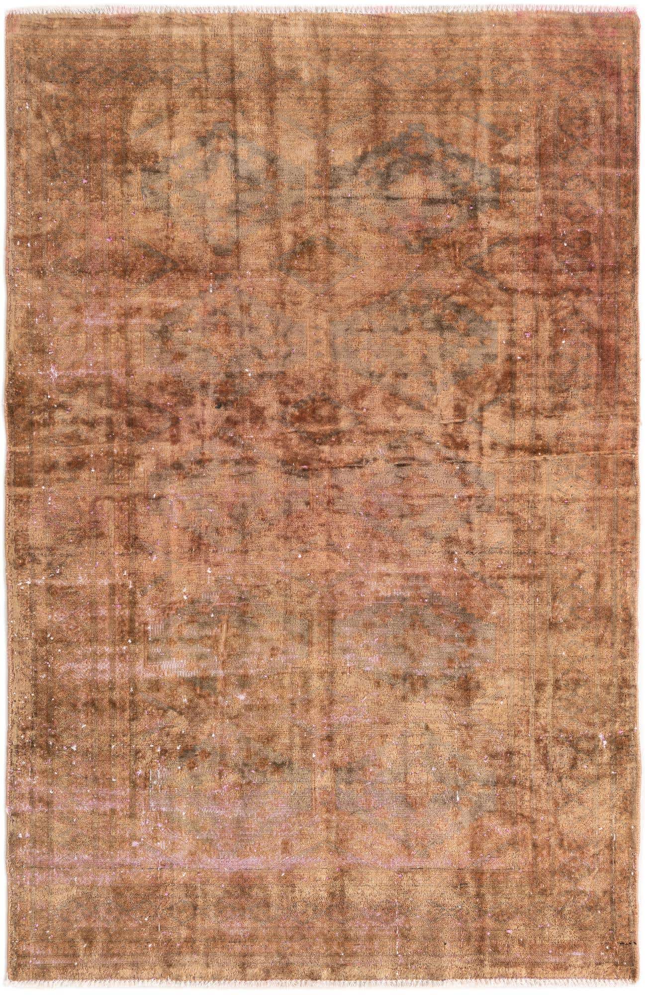 3' 9 x 6' Hand Knotted Ultra Vintage Persian Wool Rug
