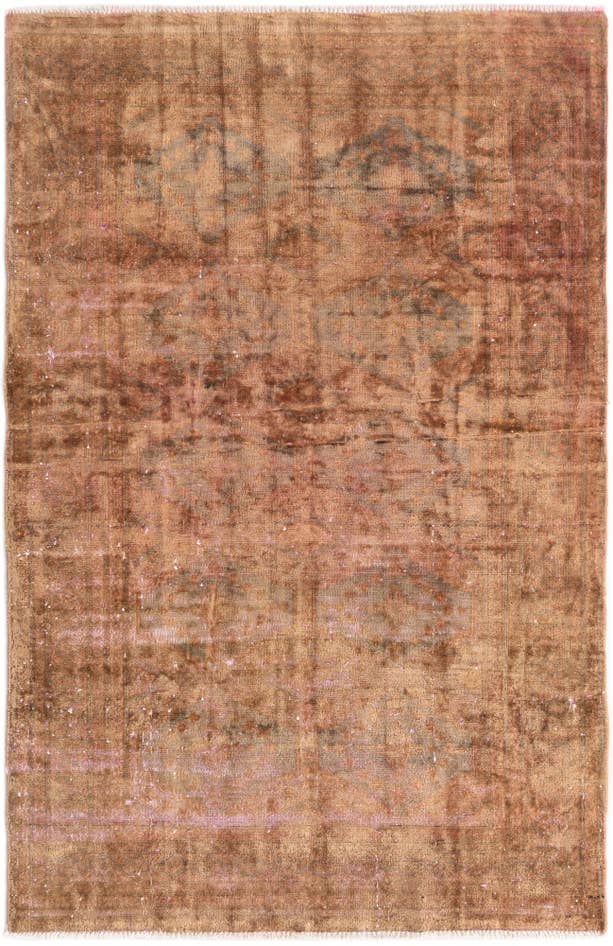 Detail image of 3' 9 x 6' Hand Knotted Ultra Vintage Persian Wool Rug