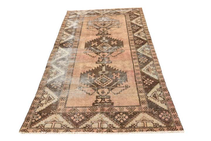 4' x 6' 7 Hand Knotted Ultra Vintage Persian Wool Rug