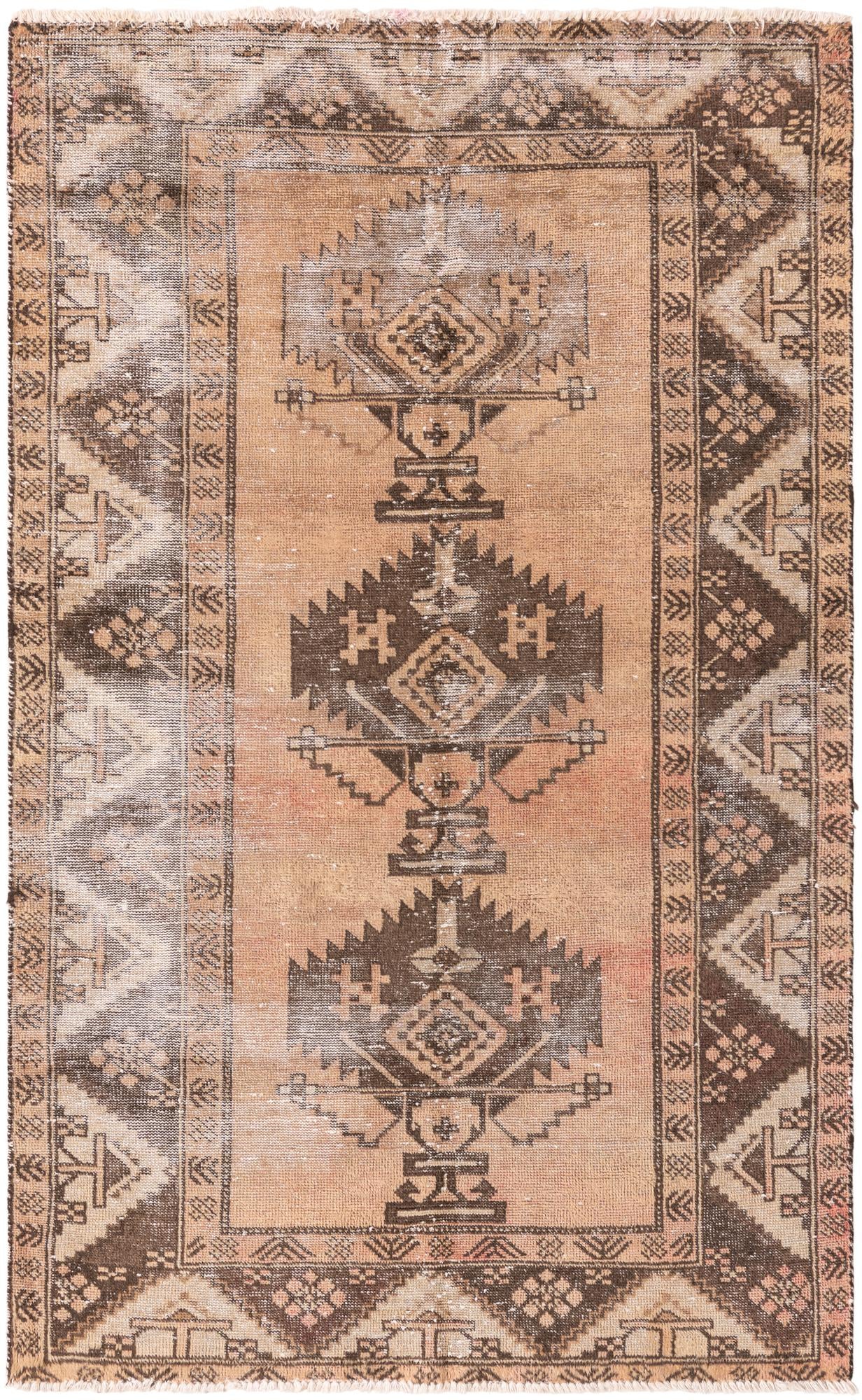4' x 6' 7 Hand Knotted Ultra Vintage Persian Wool Rug