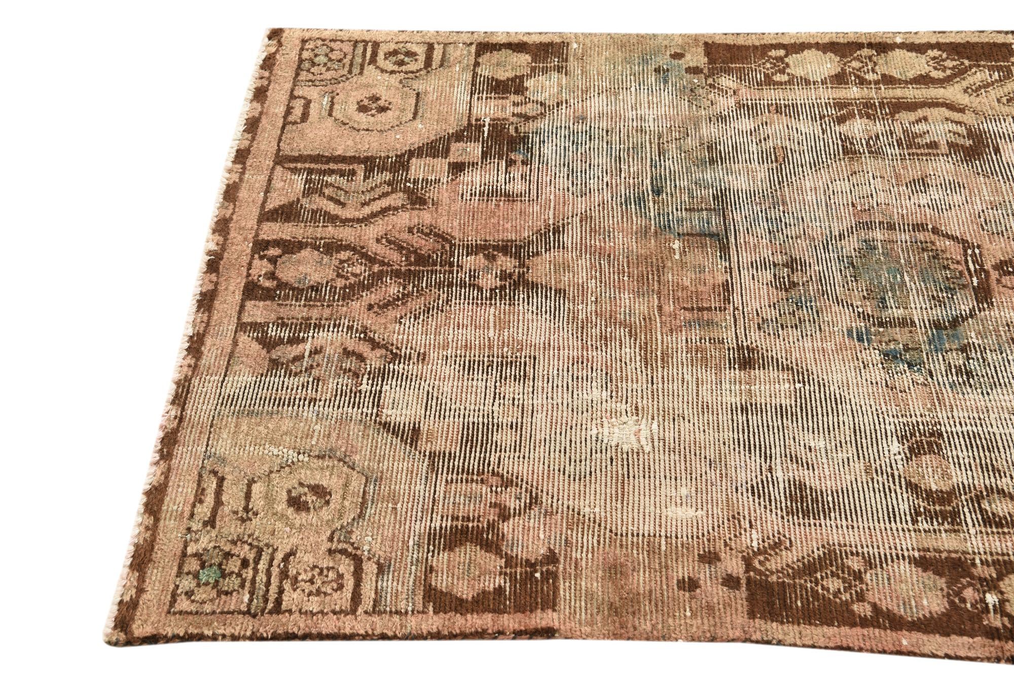 3' 7 x 5' 8 Hand Knotted Ultra Vintage Persian Wool Rug