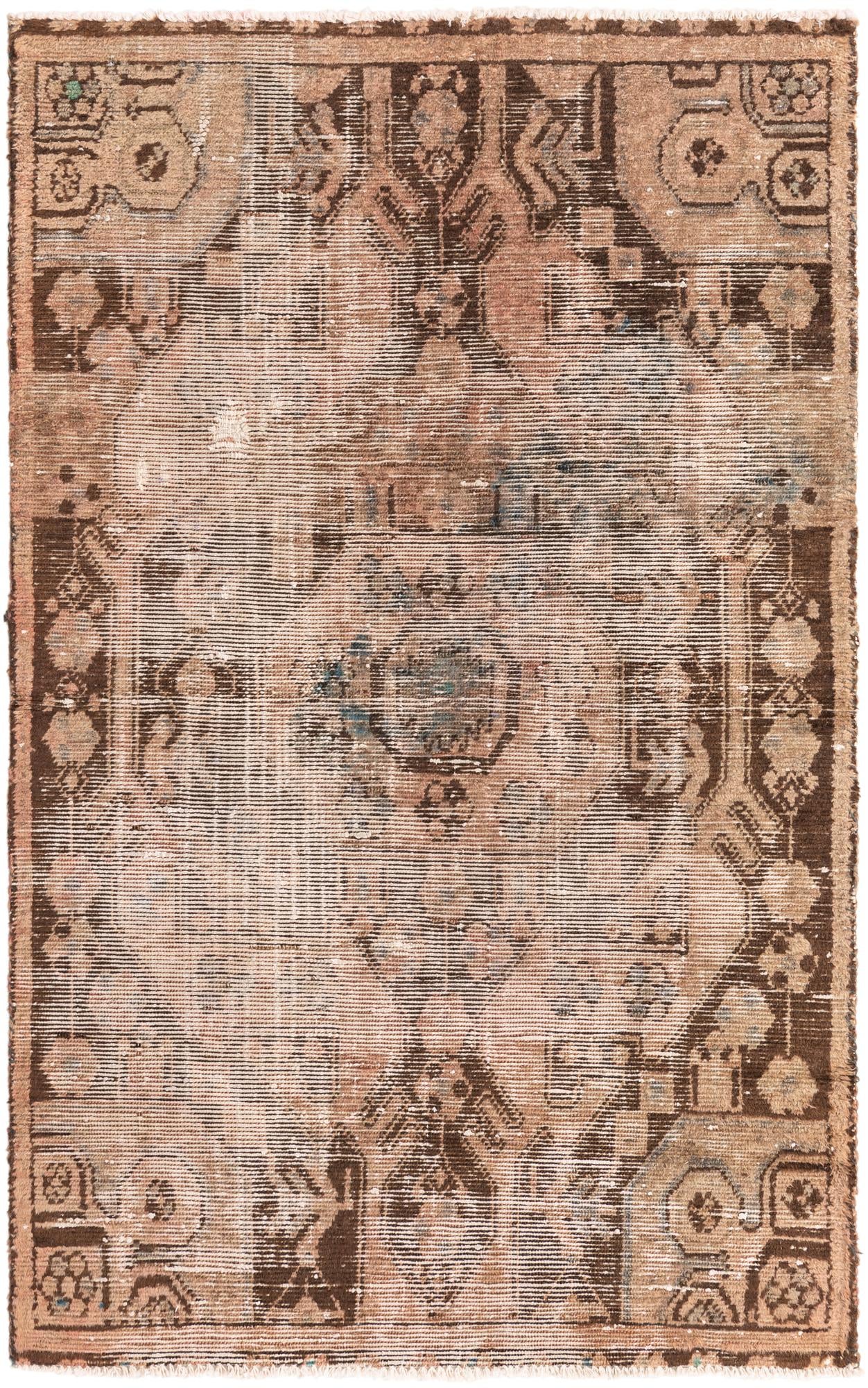 3' 7 x 5' 8 Hand Knotted Ultra Vintage Persian Wool Rug