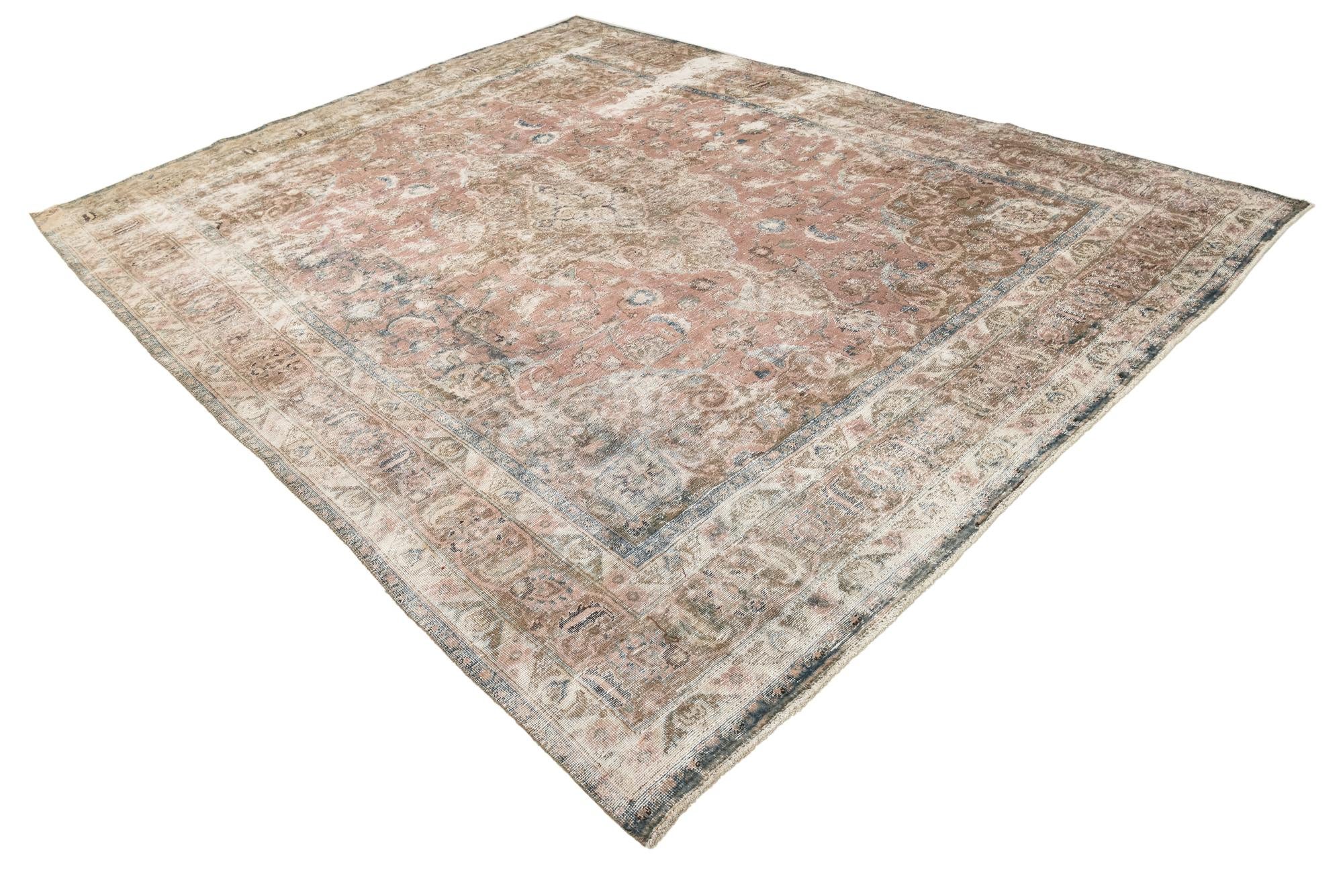 9' 7 x 12' 8 Hand Knotted Ultra Vintage Persian Wool Rug