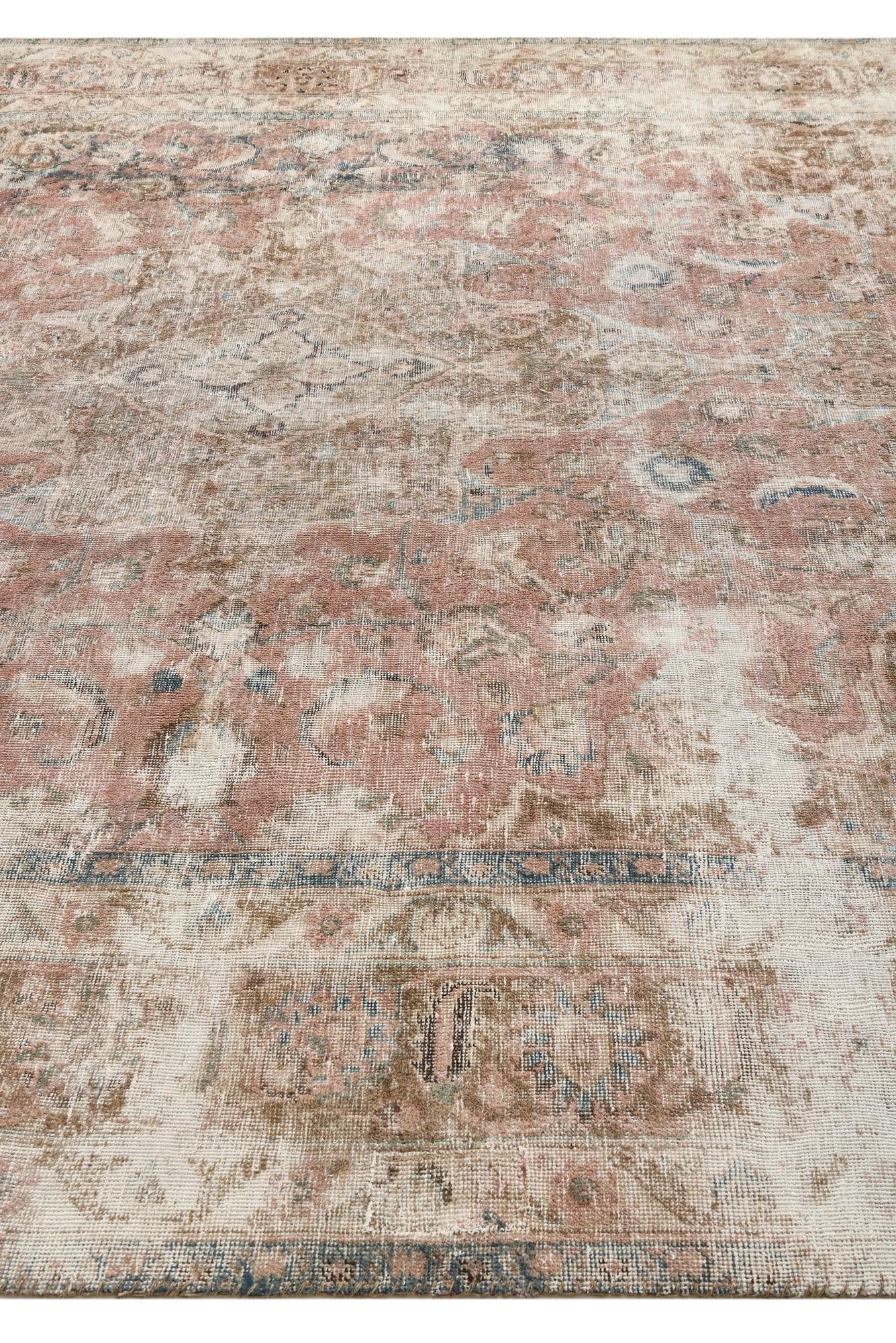 9' 7 x 12' 8 Hand Knotted Ultra Vintage Persian Wool Rug