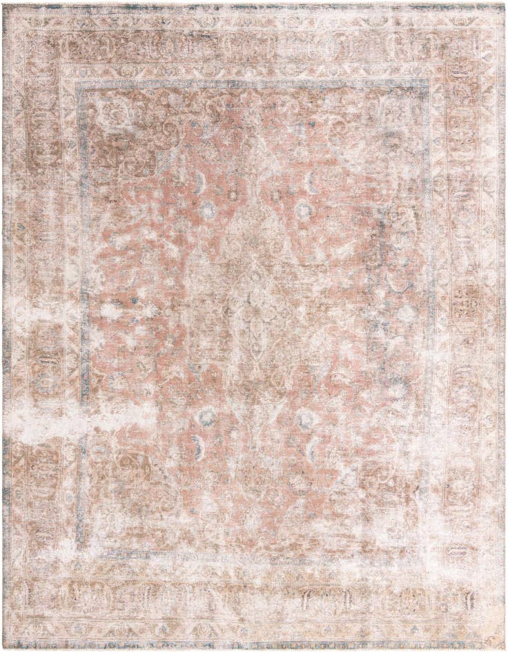 Detail image of 9' 7 x 12' 8 Hand Knotted Ultra Vintage Persian Wool Rug