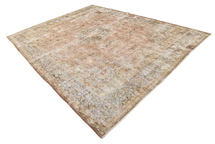 Detail image of 9' 8 x 13' Hand Knotted Ultra Vintage Persian Wool Rug