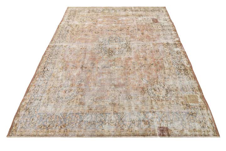 9' 8 x 13' Hand Knotted Ultra Vintage Persian Wool Rug