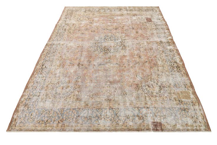 Detail image of 9' 8 x 13' Hand Knotted Ultra Vintage Persian Wool Rug