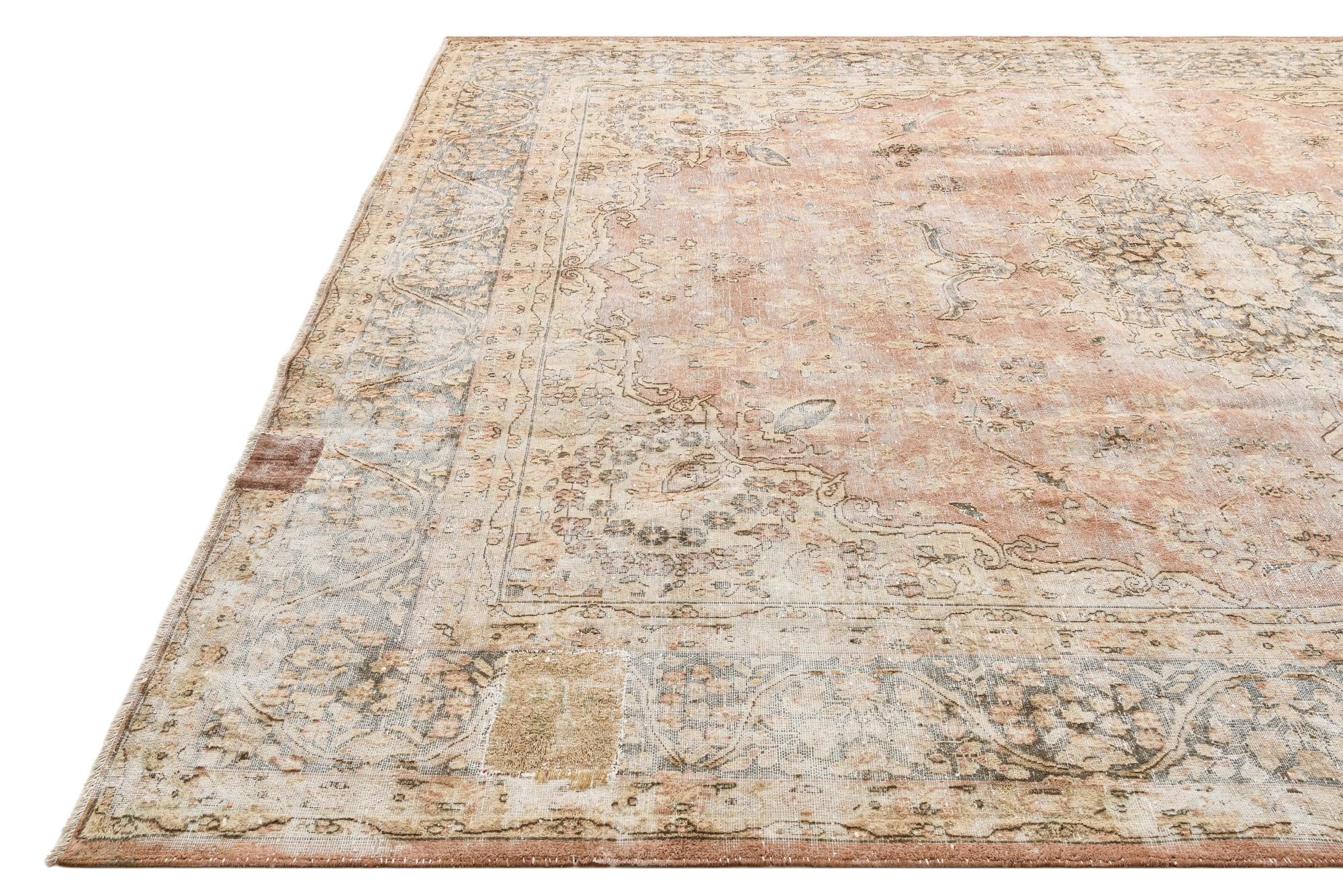 9' 8 x 13' Hand Knotted Ultra Vintage Persian Wool Rug