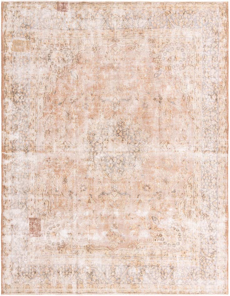 Detail image of 9' 8 x 13' Hand Knotted Ultra Vintage Persian Wool Rug