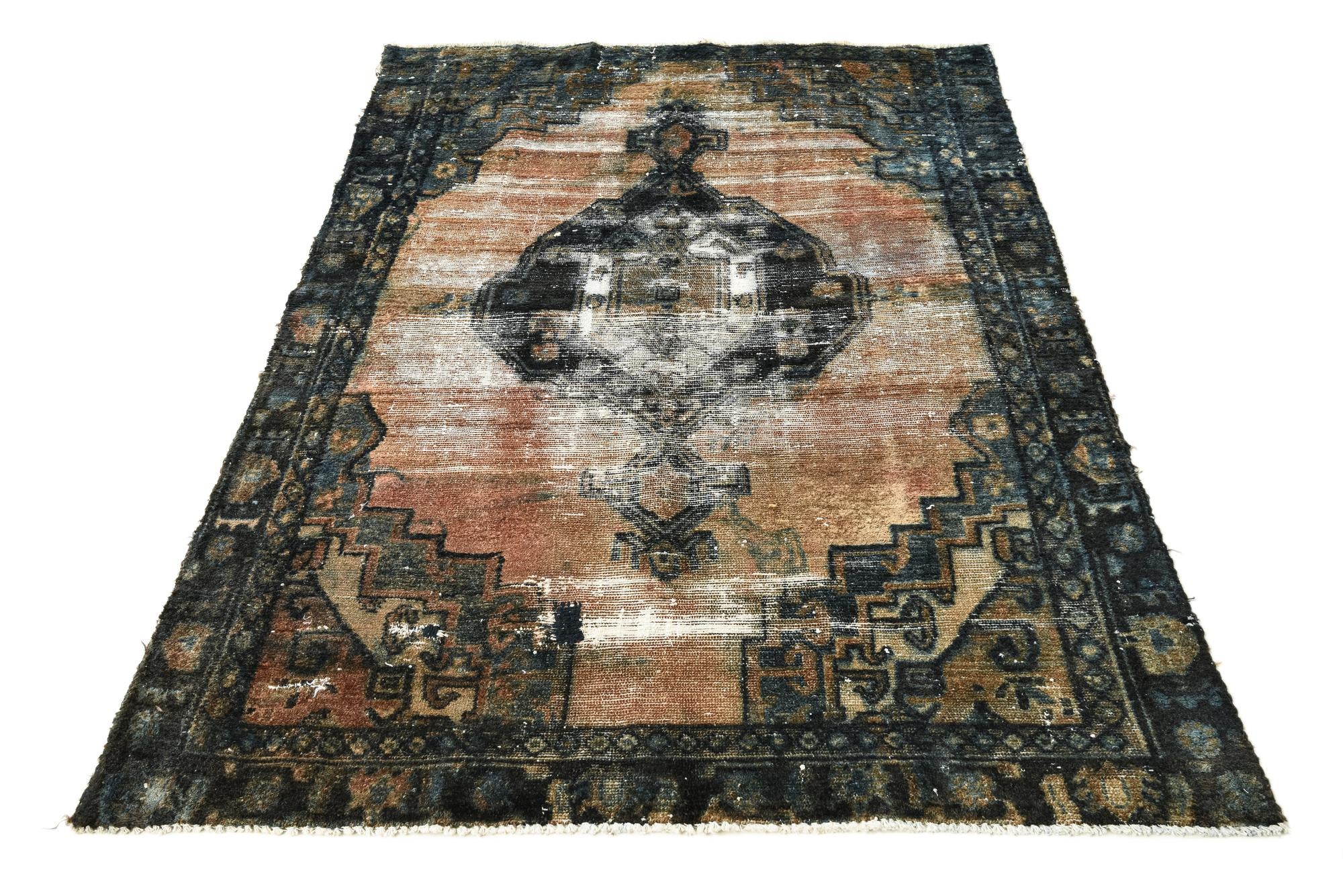 4' x 5' 9 Hand Knotted Ultra Vintage Persian Wool Rug