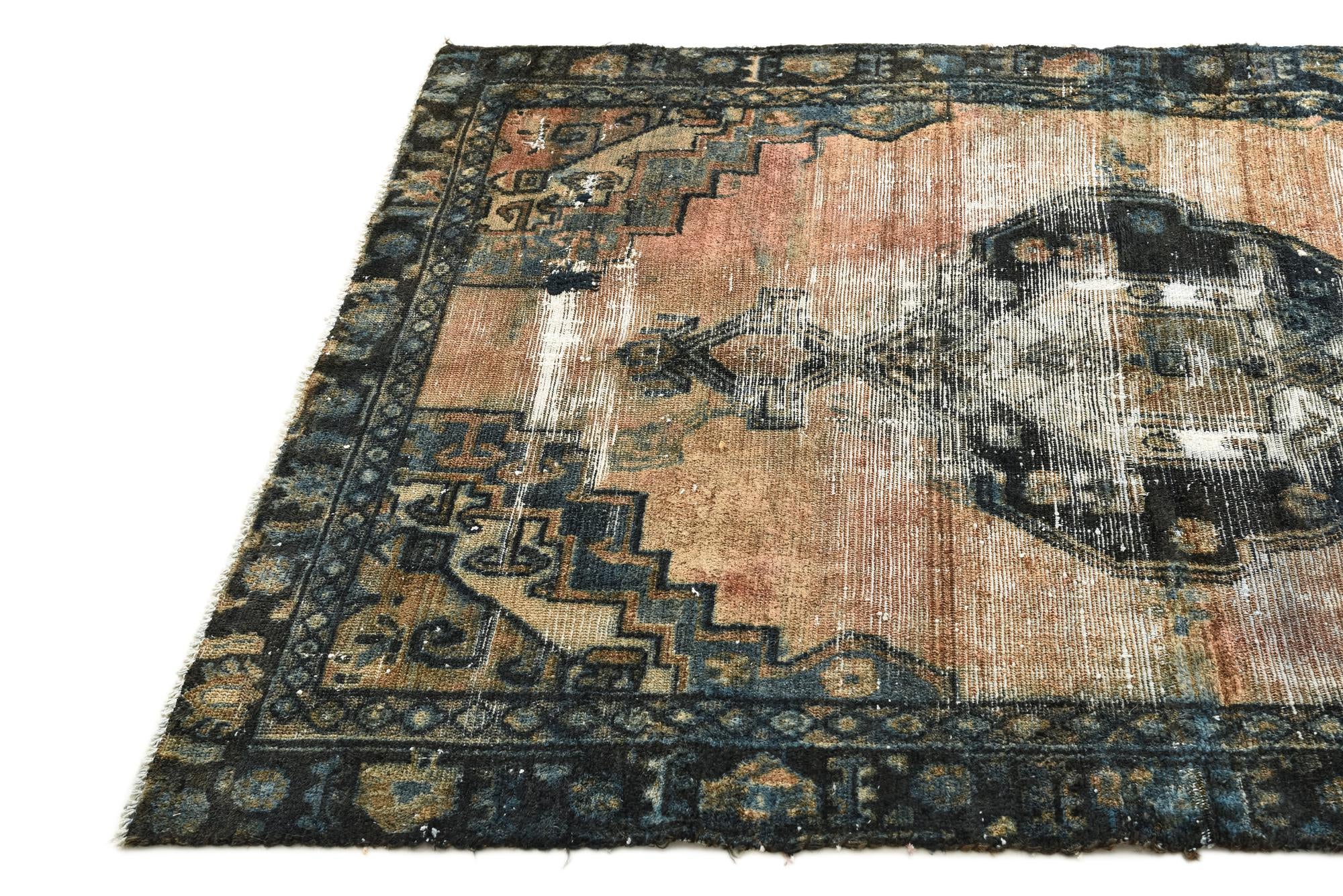 4' x 5' 9 Hand Knotted Ultra Vintage Persian Wool Rug