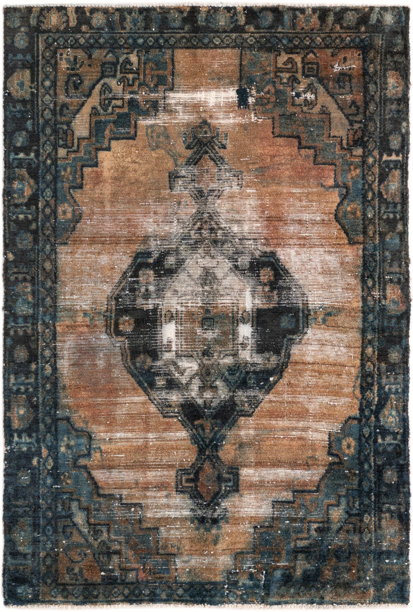 4' x 5' 9 Hand Knotted Ultra Vintage Persian Wool Rug