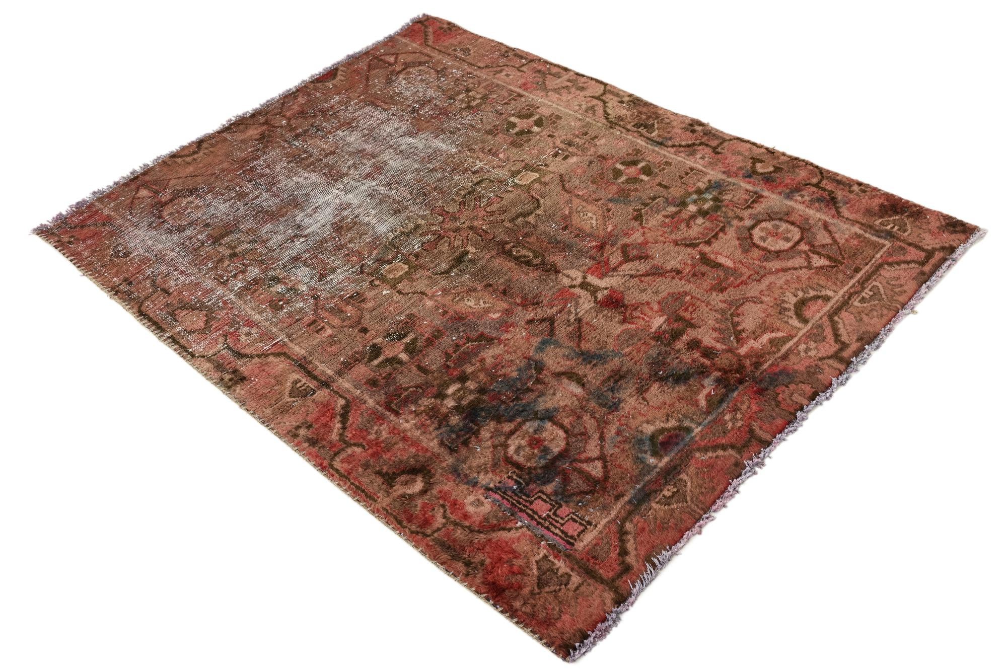 3' 7 x 4' 7 Hand Knotted Ultra Vintage Persian Wool Rug