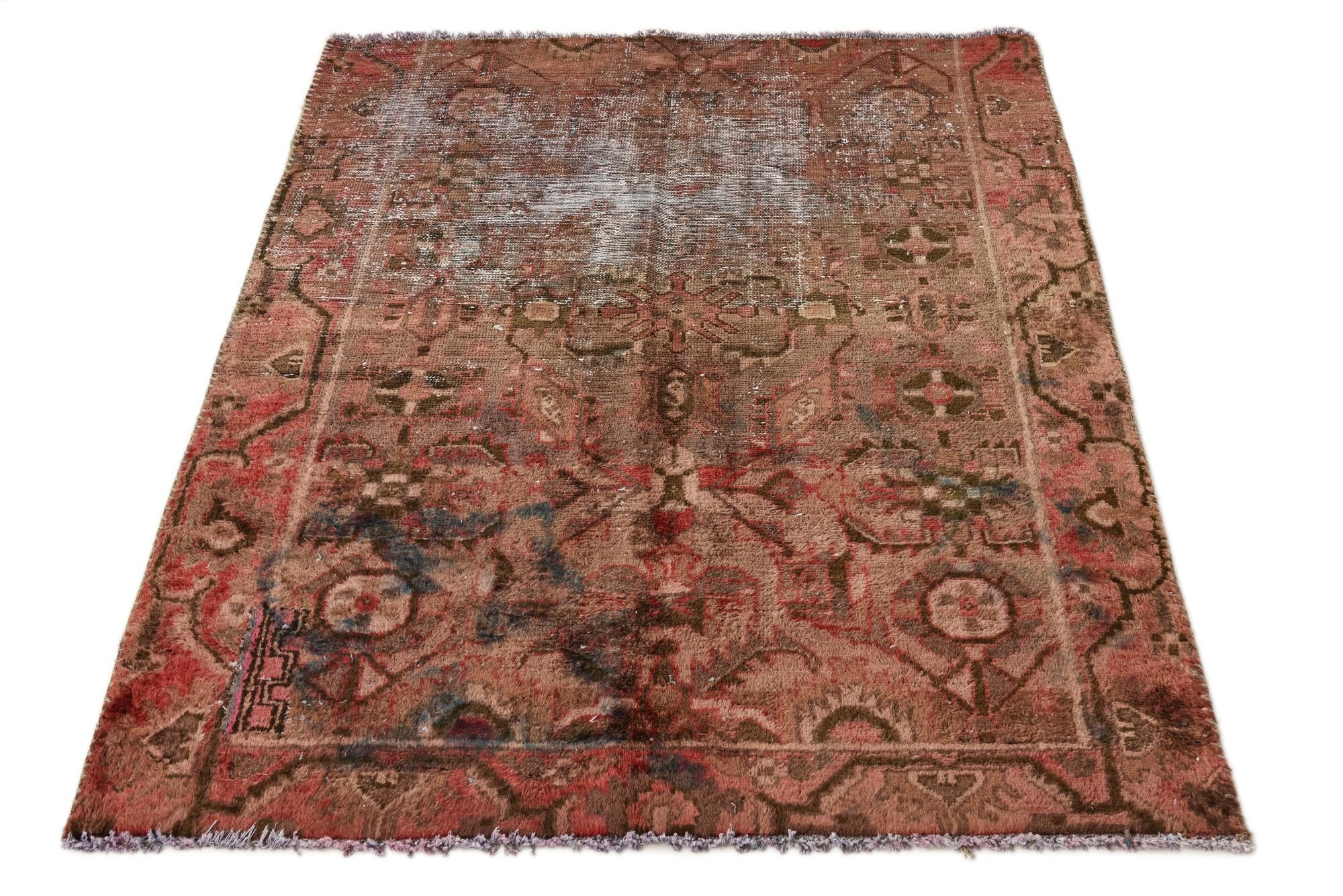 3' 7 x 4' 7 Hand Knotted Ultra Vintage Persian Wool Rug