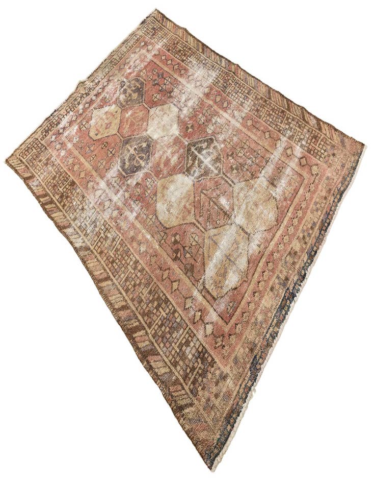 Detail image of 4' 8 x 6' 5  Hand Knotted Ultra Vintage Persian Wool Rug