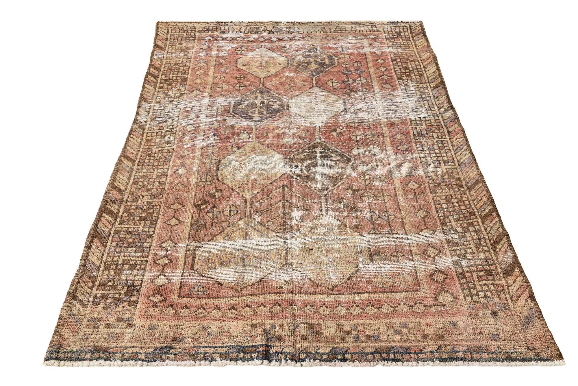 4' 8 x 6' 5 Hand Knotted Ultra Vintage Persian Wool Rug