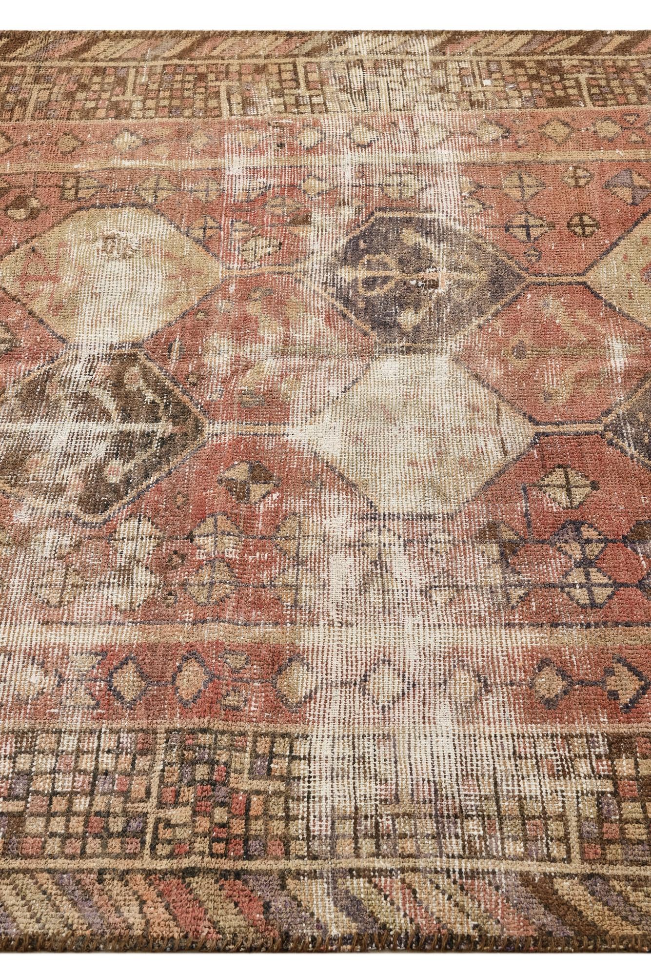 4' 8 x 6' 5 Hand Knotted Ultra Vintage Persian Wool Rug