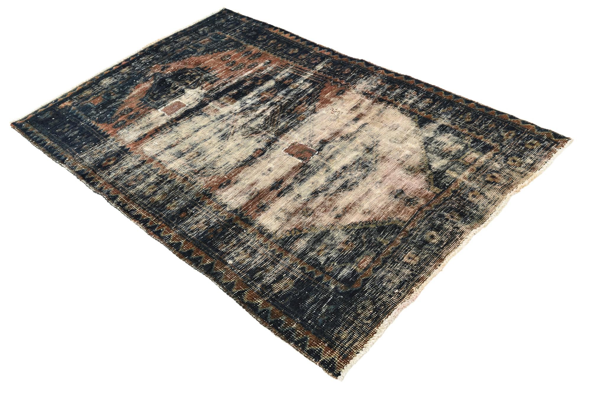 4' 3 x 6' 5 Hand Knotted Ultra Vintage Persian Wool Rug