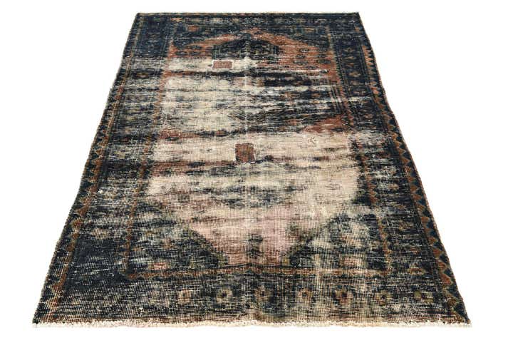 130cm x 195cm Handgeknüpft Ultra Vintage Persisch Wolle Teppich