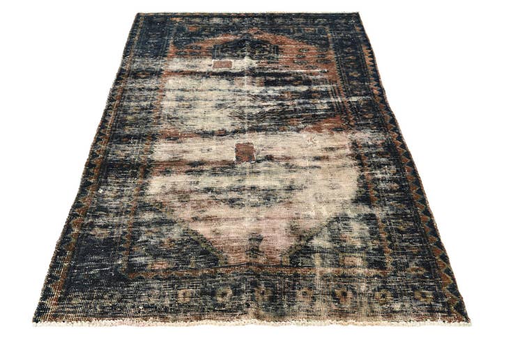 Detailansicht von 130cm x 195cm Handgeknüpft Ultra Vintage Persisch Wolle Teppich