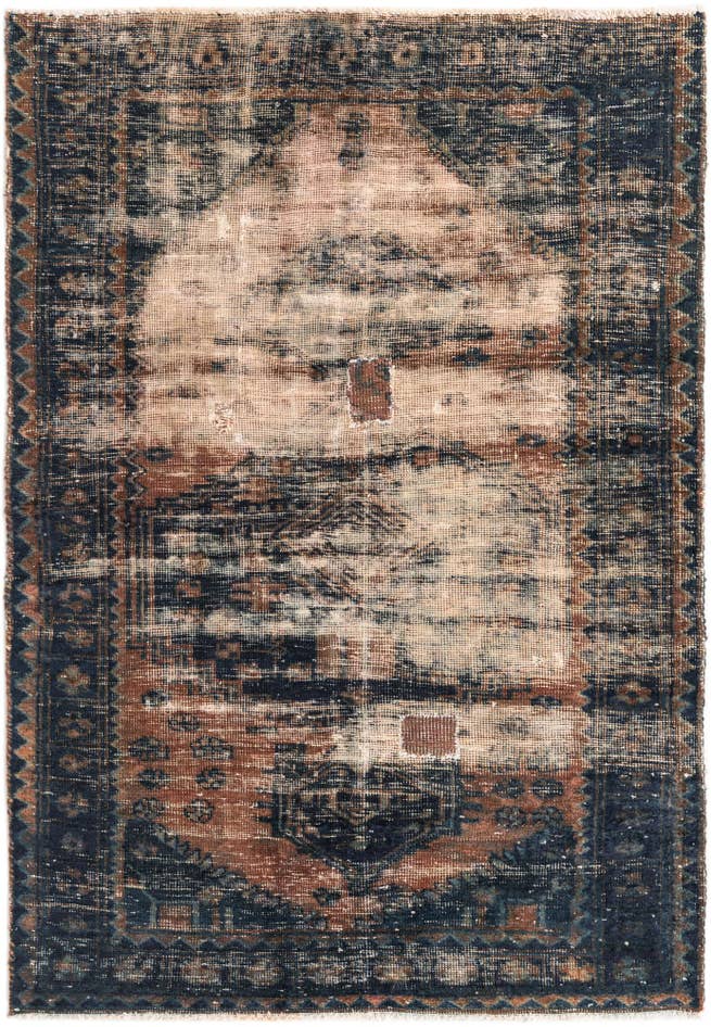 Detailansicht von 130cm x 195cm Handgeknüpft Ultra Vintage Persisch Wolle Teppich