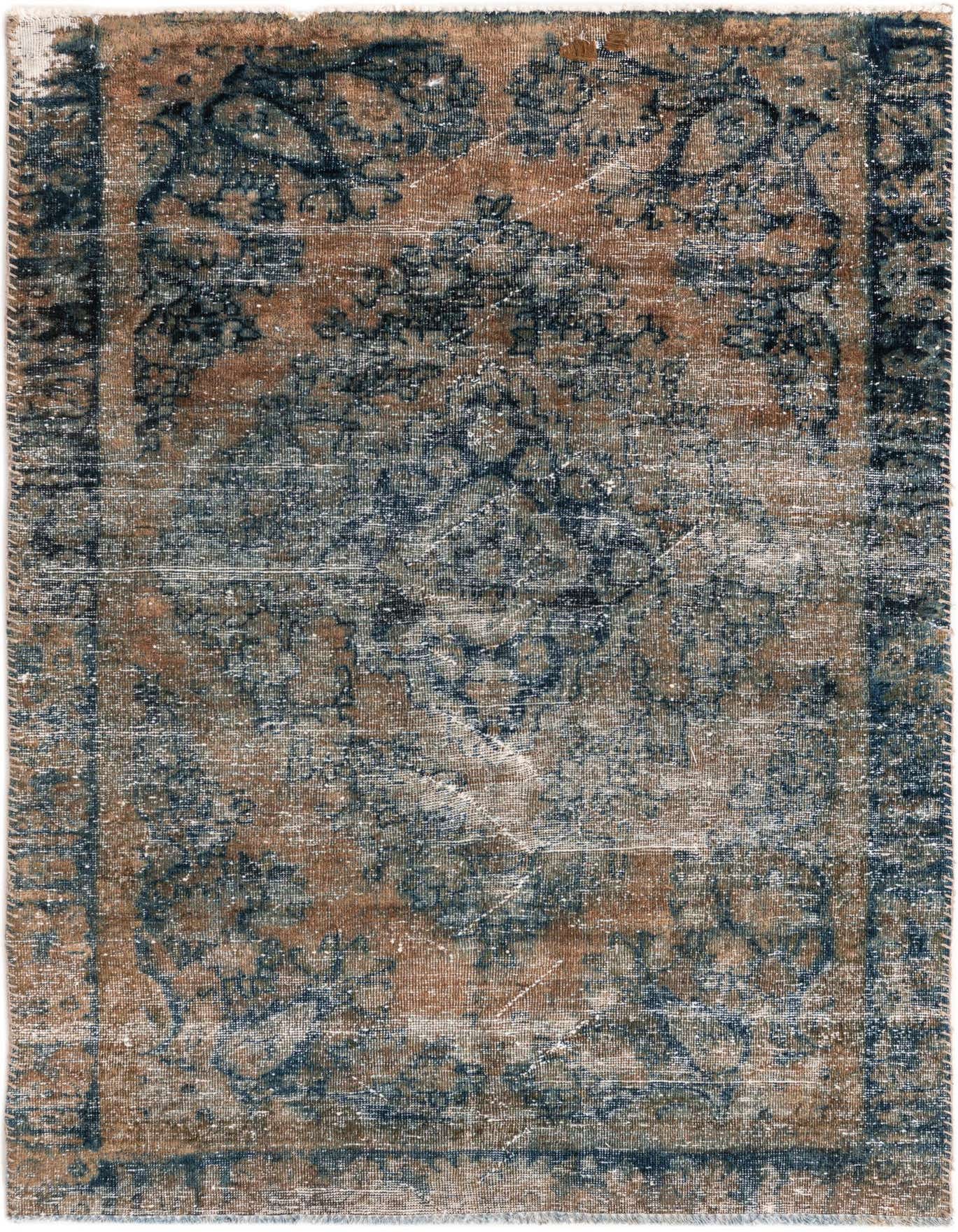 Primary image 4' x 5' 10  Hand Knotted Ultra Vintage Persian Wool Rug