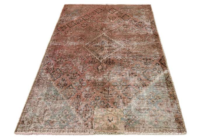 3' 6 x 6' Hand Knotted Ultra Vintage Persian Wool Rug