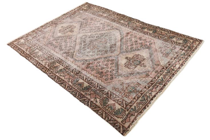 Detail image of 4' 7 x 6' 5 Hand Knotted Ultra Vintage Persian Wool Rug