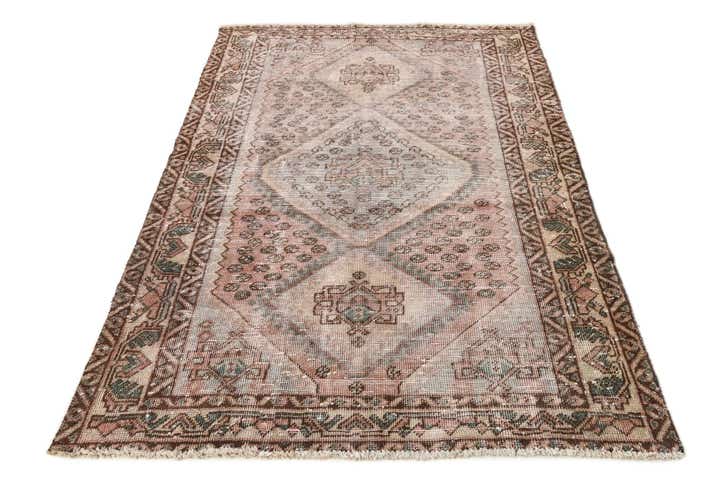 4' 7 x 6' 5 Hand Knotted Ultra Vintage Persian Wool Rug