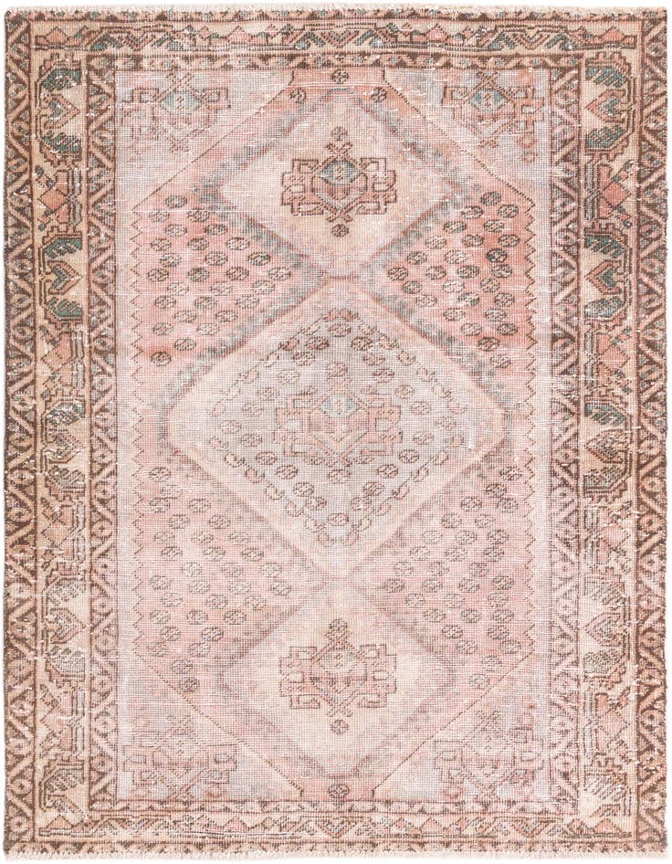 Detail image of 4' 7 x 6' 5 Hand Knotted Ultra Vintage Persian Wool Rug