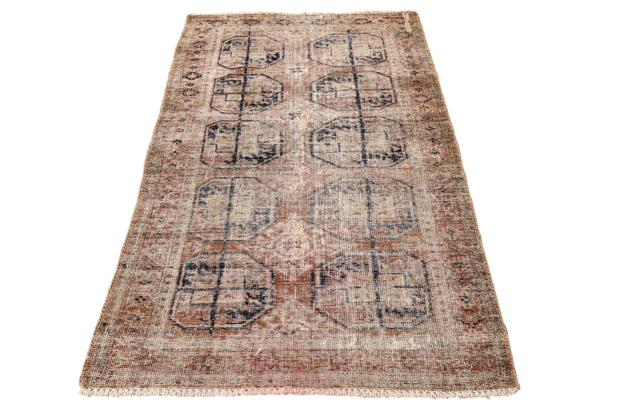 3' 5 x 5' 10 Hand Knotted Ultra Vintage Persian Wool Rug