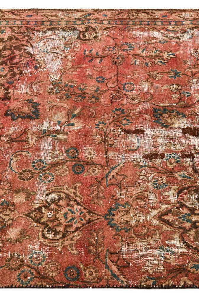 4' 3 x 5' Hand Knotted Ultra Vintage Persian Wool Rug