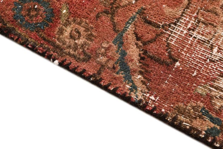 Detail image of 4' 3 x 5' Hand Knotted Ultra Vintage Persian Wool Rug