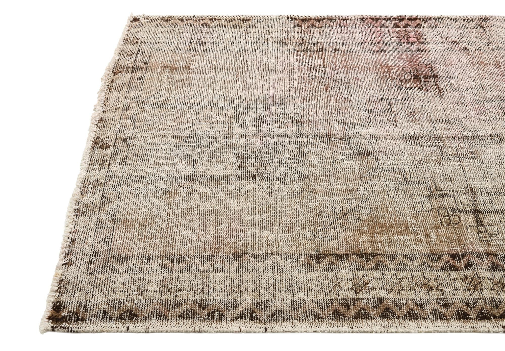 4' x 6' 5 Hand Knotted Ultra Vintage Persian Wool Rug