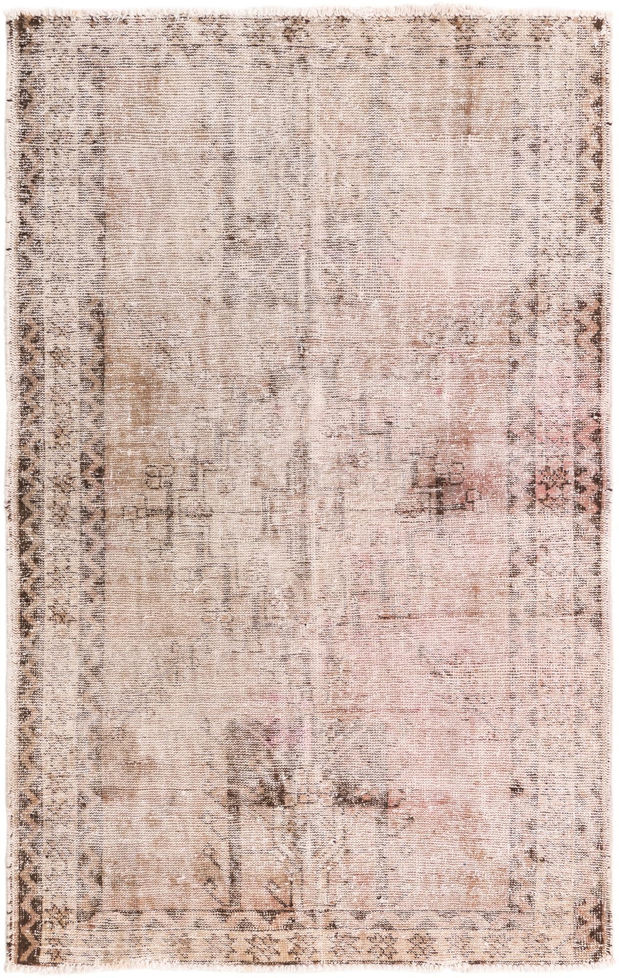 4' x 6' 5 Hand Knotted Ultra Vintage Persian Wool Rug