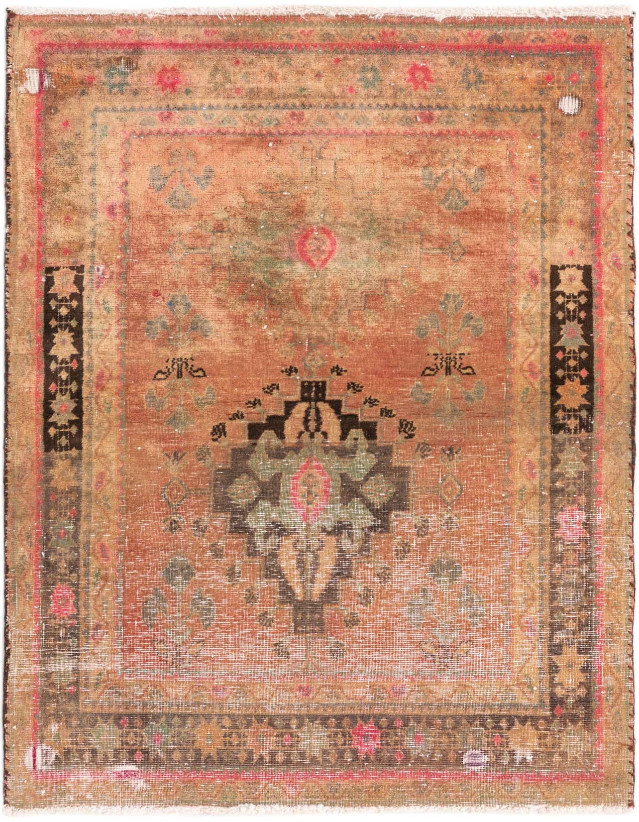 Primary image  3' 2 x 4' 10  Hand Knotted Ultra Vintage Persian Wool Rug