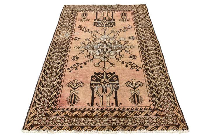 4' x 6' 4 Hand Knotted Ultra Vintage Persian Wool Rug