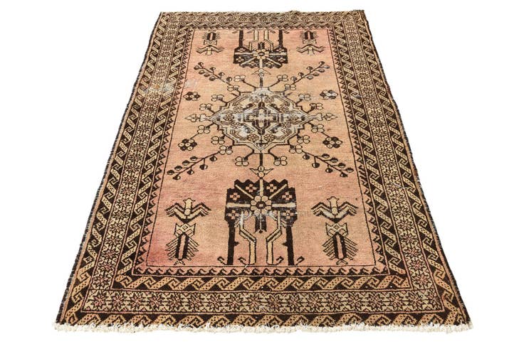 Detail image of 4' x 6' 4 Hand Knotted Ultra Vintage Persian Wool Rug